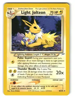 Light Jolteon 48/105 Unlimited Uncommon Neo Destiny Pokemon MP - Image 1