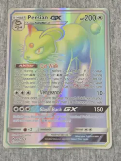 Pokemon TCG 227/214 Persian GX Holographic Card Read Description - Image 1