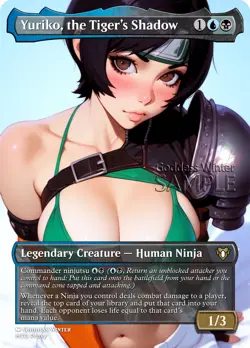 MTG - Yuriko, Tiger's Shadow - Fanart Borderless Style - EDH / Playtest - Image 1