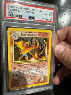 Pokemon TCG Blaine's Charizard Gym Challenge Holo Card 2/132 Unlimited Rare PSA6 - Image 2