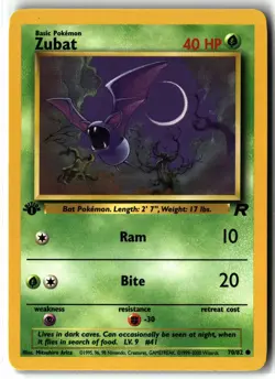 2000 Zubat ⭐ 70/82 1st Edition Vintage WOTC Team Rocket Pokemon NM/LP - Image 1