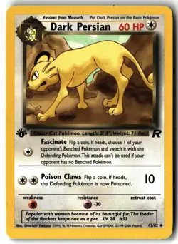 2000 Dark Persian ⭐ 42/82 1st Edition Vintage WOTC Team Rocket Pokemon NM/LP - Image 1