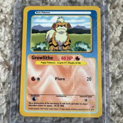 Pokemon Growlithe I11 Holofoil Funskool Vintage Card For Collectors Near Mint! - Image 1