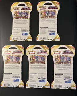 NEW Pokemon ASTRAL RADIANCE Sword & Shield Sleeved FULL ART SET - 5 Packs SEALED - Image 2