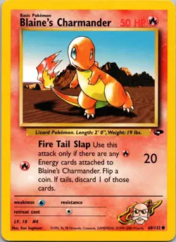 Blaine's Charmander 60/132 Common Gym Challenge Pokemon Unlimited MP - Image 1