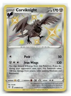 Corviknight SV089/SV122 Shiny Rare Shining Fates Shiny Vault Pokemon Holo NM - Image 1