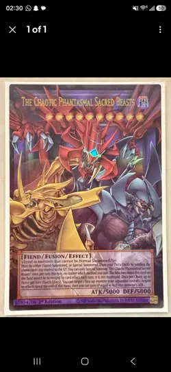 YuGiOh! The Chaotic Phantasmal Sacred Beasts (Extended Art) CORI-EN029 1st Ed NM - Image 1