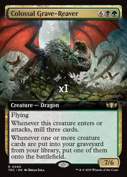 MTG Borderless Commander: Tarkir: Dragonstorm TDC Colossal Grave-Reaver MINT - Image 1