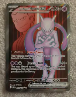 Pokemon Team Rocket's Mewtwo EX 213/182 Destined Rivals Ultra Rare Holo - Image 1