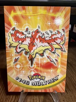 Pokemon TCG Topps Card #146 Moltres TV Animation Ed 2000 Topps Blue Logo - Image 1
