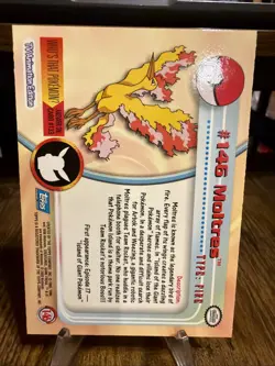 Pokemon TCG Topps Card #146 Moltres TV Animation Ed 2000 Topps Blue Logo - Image 2