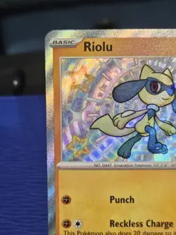 Pokemon Riolu SV: Paldean Fates 173/091 Baby Shiny Rare Holo NM/M - Image 2