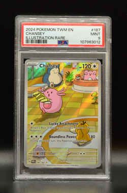 Chansey Twilight Masquerade #187/167 Illustration Rare Pokemon PSA 9 MINT 2024 - Image 1