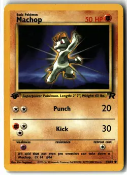 2000 Machop ⭐ 59/82 1st Edition Vintage WOTC Team Rocket Pokemon NM/LP - Image 1