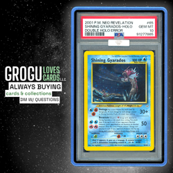 Pokemon Neo Shining Gyarados Double Holo Error PSA 10: CERT 91277965 - Image 1