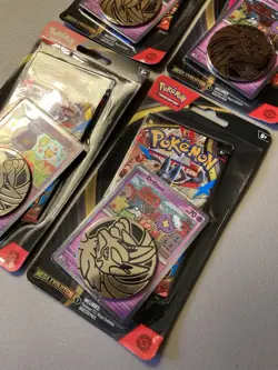 Lot of 4 Pokemon TCG Mega Evolutions Blister Booster Packs Promo Card Coin New - Image 3