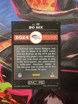 2024 Panini Encore - Bo Nix Rookie #11 Denver Broncos NFL Football case hit card - Image 2