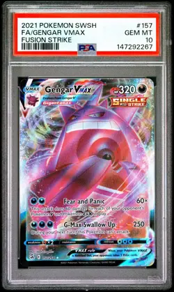 Pokemon 2021 Gengar VMAX 157/264 Full Art Fusion Strike GEM MINT PSA 10 - Image 1