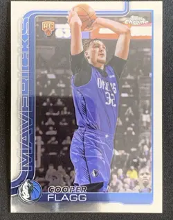 2025-26 Topps Chrome #251 Cooper Flagg Rookie Dallas Mavericks Basketball Card - Image 1