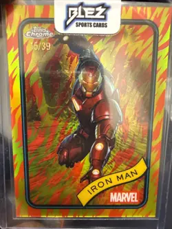 Topps Chrome Marvel Human Torch Refractor Iron Man Collectible Card 15/39 Mint - Image 1