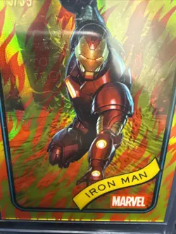 Topps Chrome Marvel Human Torch Refractor Iron Man Collectible Card 15/39 Mint - Image 2