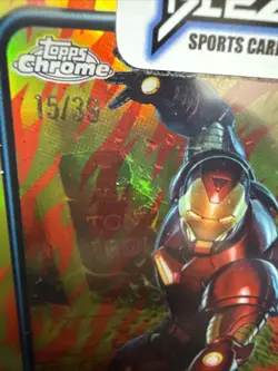 Topps Chrome Marvel Human Torch Refractor Iron Man Collectible Card 15/39 Mint - Image 3