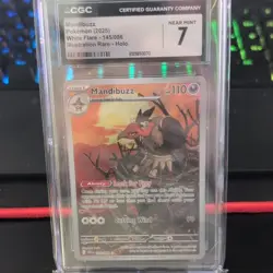 Pokemon TCG Mandibuzz 145/086 White Flare Illustration Rare Holo EN 2025 CGC 7 - Image 1