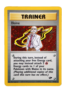 Blaine Holo Trainer Card: 17/132 - Gym Challenge - Pokemon TCG LP/MP - Image 1