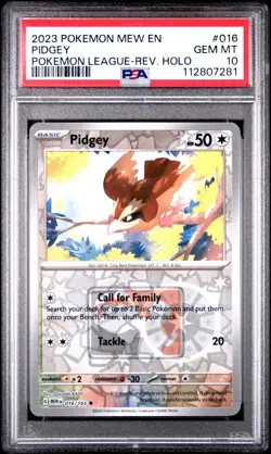 Pokemon TCG: 151 - Pidgey 16/165 Reverse Holo Prize League Play Stamp PSA 10 - Image 1