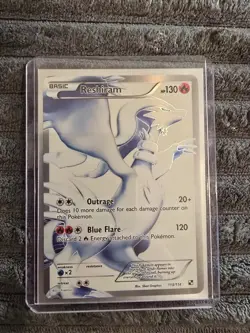 Pokemon TCG Reshiram Full Art Card 113/114 Black White - Image 1