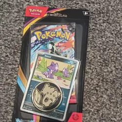 Pokemon TCG Mega Evolution Chaos Rising Blister Pack Toxel Promo Coin 6+ - Image 1