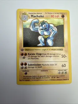 1999 Pokemon 1st Edition Machoke 034/102 Base Set (Shadowless) - Image 3
