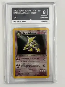 Pokemon Card - Dark Alakazam - 1st Edition - 2000 Rocket Holo 8/82 - Grade 8 - Image 1