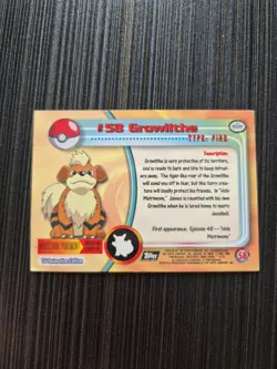 Topps Pokemon Series 1 #58 Growlithe #59 Arcanine Tcg - Image 4