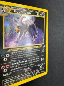 Pokemon Houndoom 4/75 Neo Discovery Rara Holo Swirl Unlimited Wizards IT Vintage - Image 3
