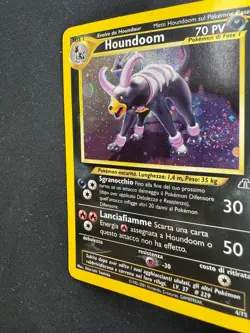 Pokemon Houndoom 4/75 Neo Discovery Rara Holo Swirl Unlimited Wizards IT Vintage - Image 4