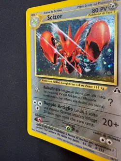 Pokemon Scizor 10/75 Neo Discovery Rara Holo Unlimited Wizards ITA Carte Vintage - Image 4