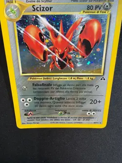 Pokemon Scizor 10/75 Neo Discovery Rara Holo Unlimited Wizards ITA Carte Vintage - Image 5