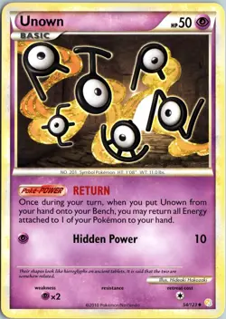 UNOWN 54/123 UNCOMMON HEARTGOLD & SOULSILVER POKEMON NM - Image 1