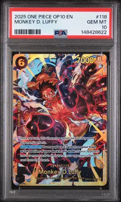 Monkey D. Luffy 118 PSA 10 One Piece Op10-Royal Blood - Image 1
