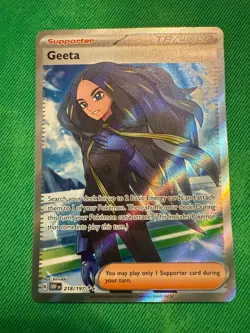 Pokemon TCG Geeta 218/197 SV03: Obsidian Flames Full Art Trainer Holo NM - GM - Image 1