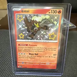 Entei 112/091 Shiny Rare Paldean Fates Pokemon Holo Near Mint - Image 1