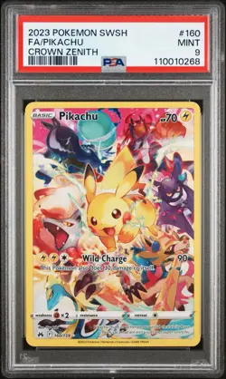 2023 Pokemon SWSH Crown Zenith #160 Pikachu FA PSA 9 MINT - Image 1
