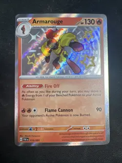 Armarouge 115/091 - Paldean Fates Shiny Holo Rare Pokemon TCG NM - Image 1