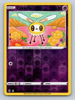 POKEMON REVERSE HOLO CUTIEFLY EVOLVING SKIES 078/203 NM/Mint PACK FRESH - Image 1