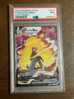 2022 POKEMON SWORD & SHIELD LOST ORIGINFULL ART/PIKACHU VMAX TG17 PSA 9 - Image 1
