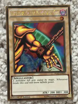 Yu-Gi-Oh! Left Arm of the Forbidden One PGL2-EN025 1st Ed Gold Rare Eng 200/300 - Image 1