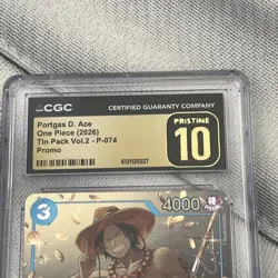 Bandai CGC Pristine 10 Portgas D. Ace P-074 Tin Pack Vol.2 2026 Foil - Image 2