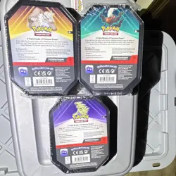 Pokemon TCG Triple Whammy Tin Lot of 3 Sealed Slaking Darkrai Tyranitar 2024 - Image 2