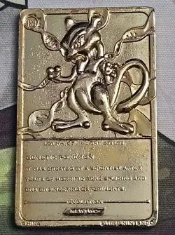 1999 Burger King Limited Edition 23k Gold Plated Mewtwo Pokemon Card - Image 2